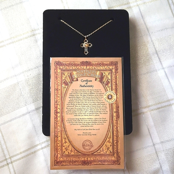 Nativity Stone Cross Necklace w/Authentication Certificate - Picture 8 of 16